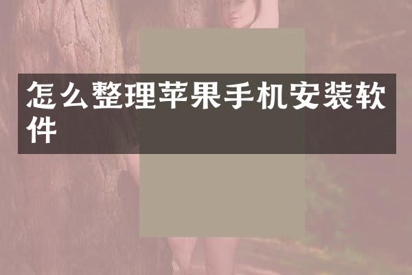 怎么整理苹果手机安装软件
