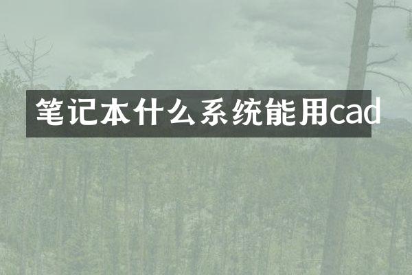 笔记本什么系统能用cad