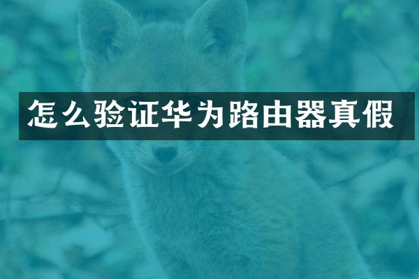 怎么验证华为路由器真假