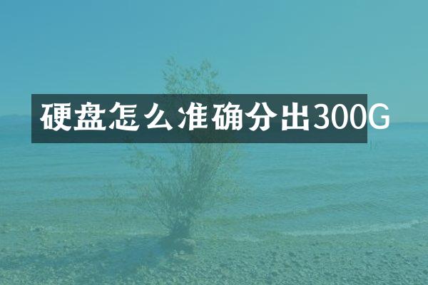 硬盘怎么准确分出300G