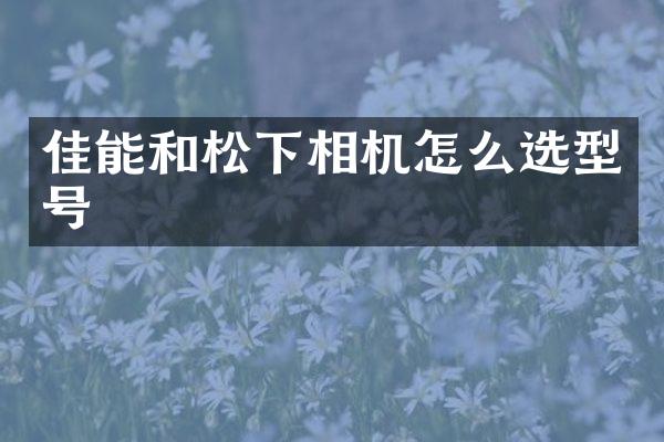 佳能和相机怎么选型号