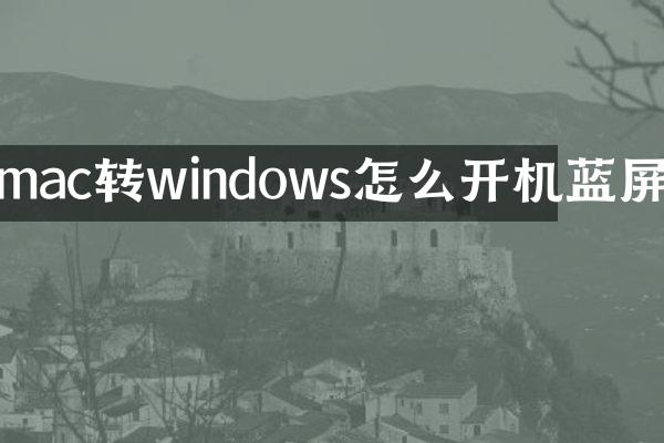 mac转windows怎么开机蓝屏