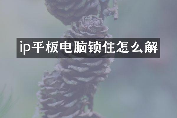 ip平板电脑锁住怎么解