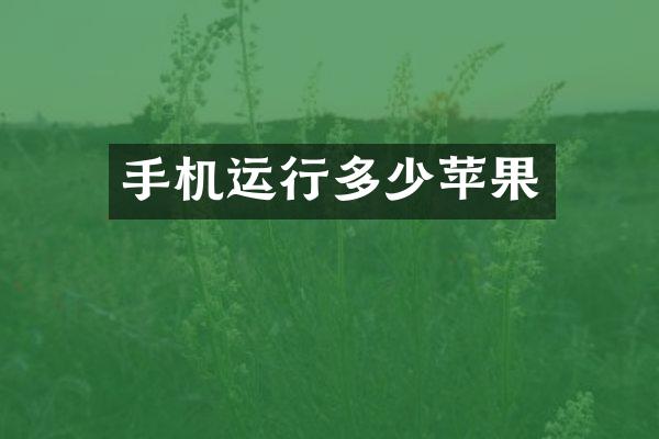 手机运行多少苹果