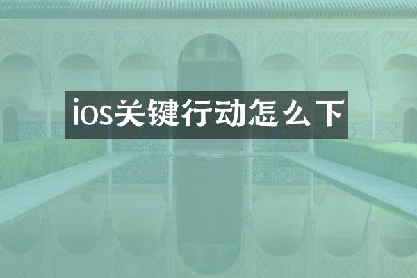 ios关键行动怎么下