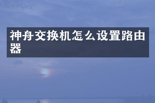 神舟交换机怎么设置路由器