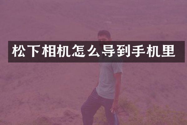 相机怎么导到手机里