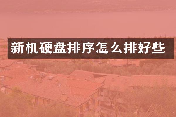 新机硬盘排序怎么排好些