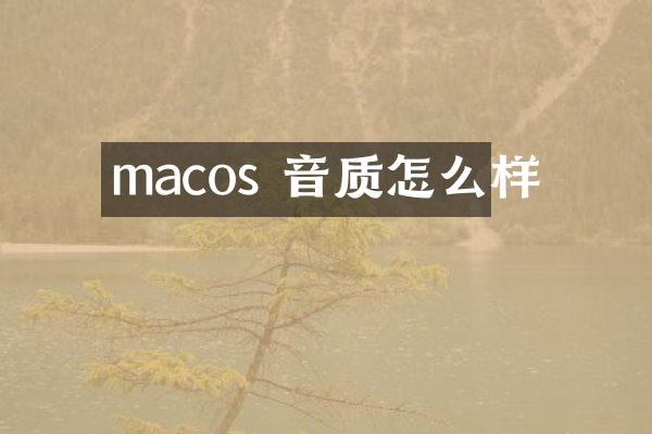 macos 音质怎么样