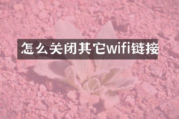 怎么关闭其它wifi链接