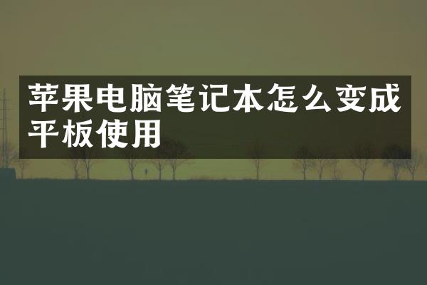 苹果电脑笔记本怎么变成平板使用