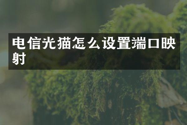 电信光猫怎么设置端口映射