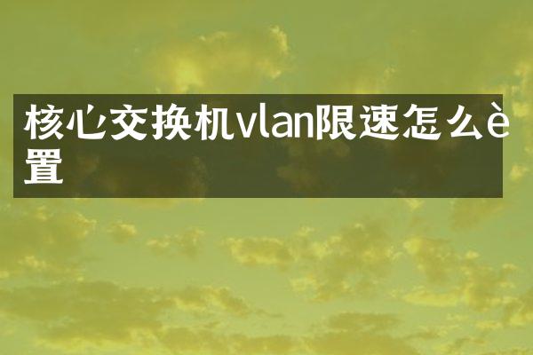 核心交换机vlan限速怎么设置