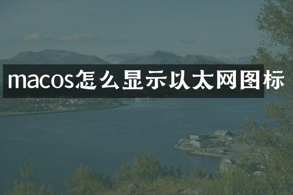 macos怎么显示以太网图标