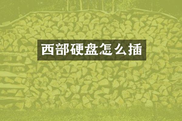 西部硬盘怎么插