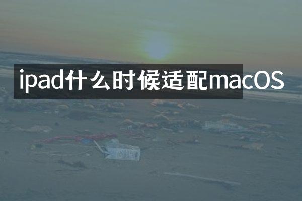 ipad什么时候适配macOS