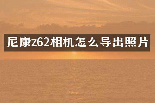 尼康z62相机怎么导出照片