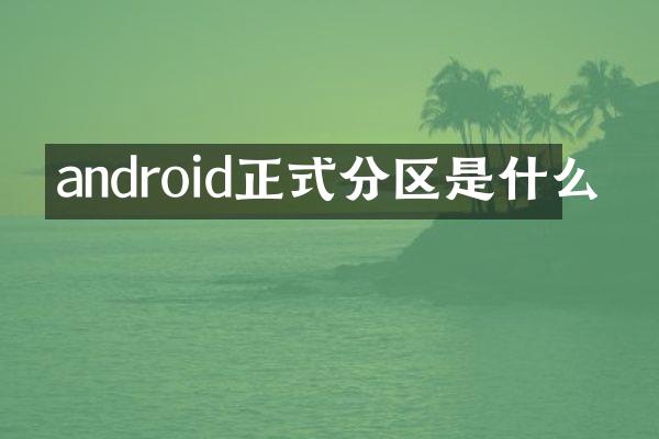 android正式分区是什么