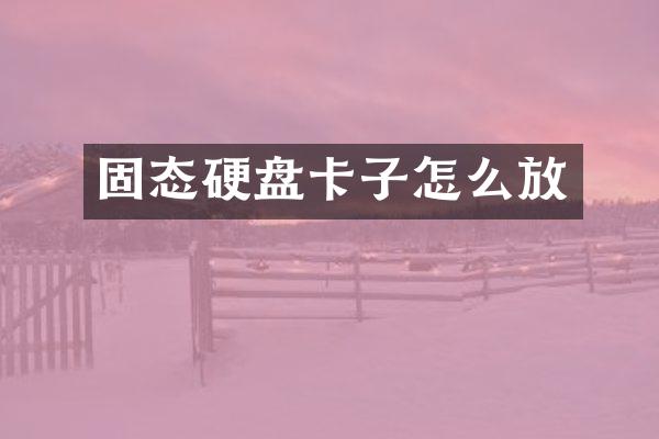 固态硬盘卡子怎么放