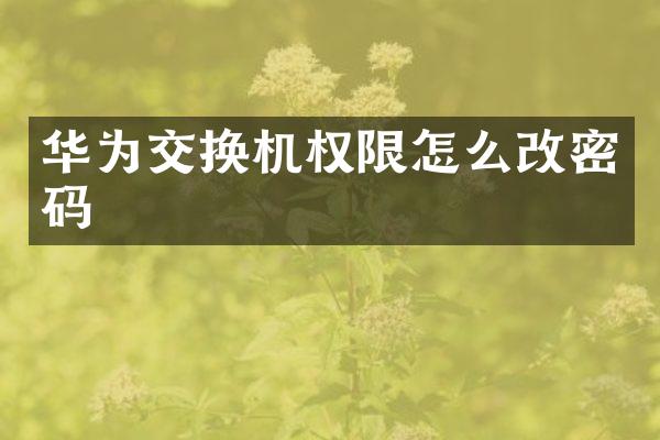华为交换机权限怎么改密码