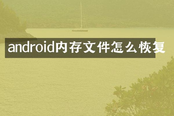 android内存文件怎么恢复