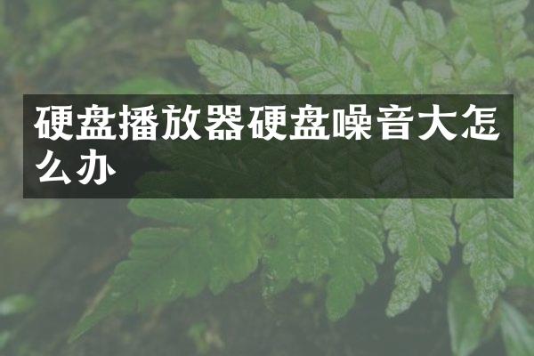 硬盘播放器硬盘噪音大怎么办