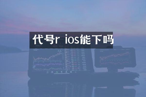 代号r ios能下吗