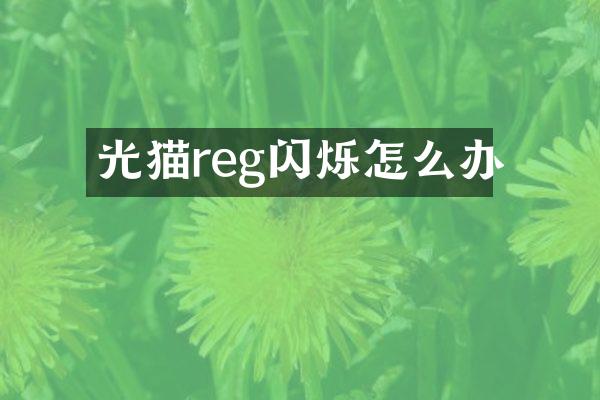 光猫reg闪烁怎么办
