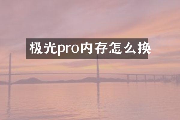 极光pro内存怎么换