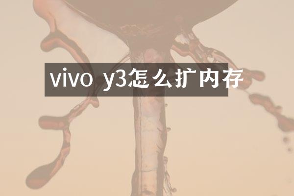 vivo y3怎么扩内存