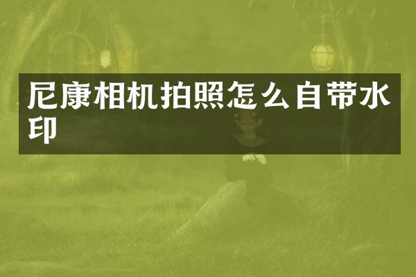 尼康相机拍照怎么自带水印