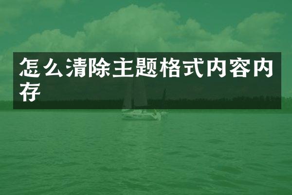 怎么清除主题格式内容内存