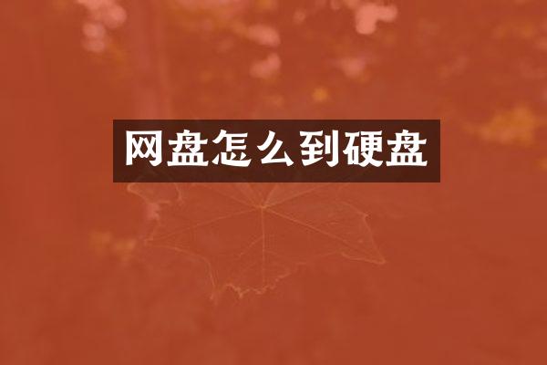 网盘怎么到硬盘