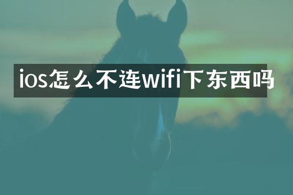 ios怎么不连wifi下东西吗