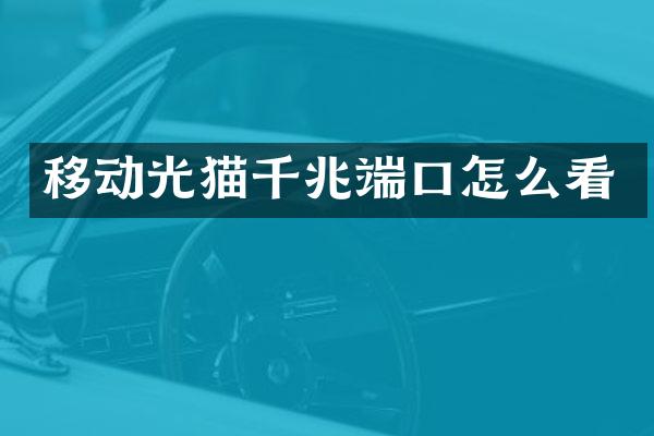 移动光猫千兆端口怎么看