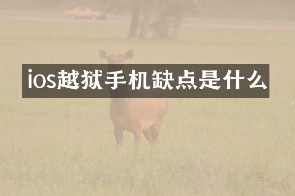 ios越狱手机缺点是什么