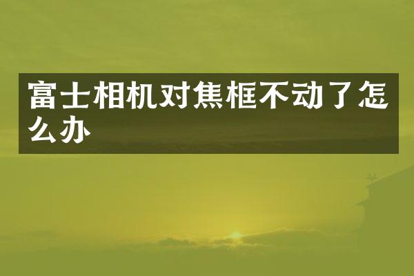 富士相机对焦框不动了怎么办