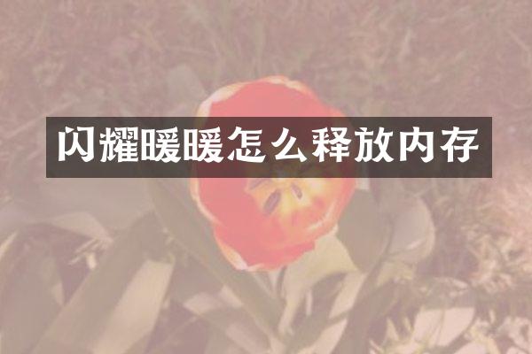 闪耀暖暖怎么释放内存