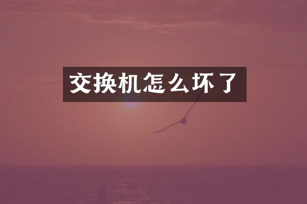 交换机怎么坏了