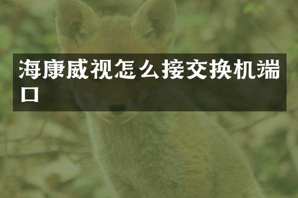 海康威视怎么接交换机端口