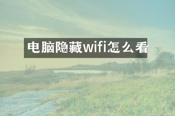 电脑隐藏wifi怎么看