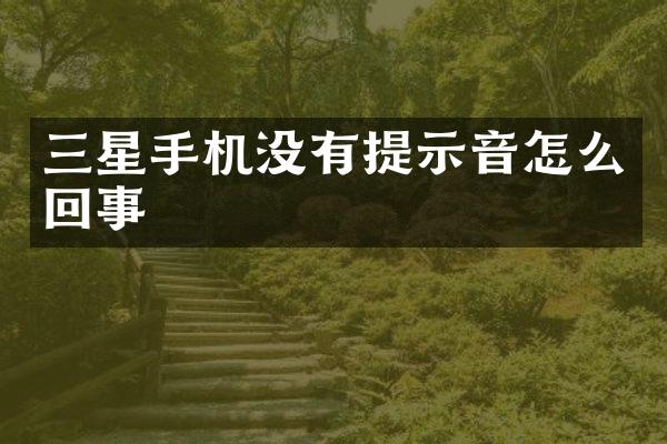 三星手机没有提示音怎么回事
