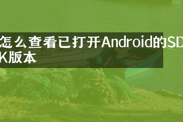 怎么查看已打开Android的SDK版本