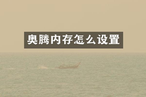 奥腾内存怎么设置
