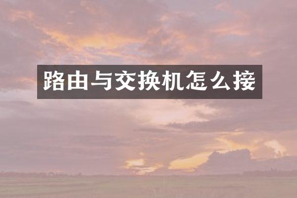 路由与交换机怎么接