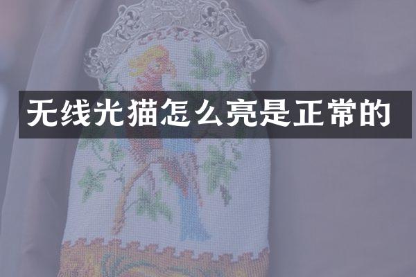 无线光猫怎么亮是正常的