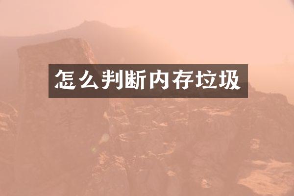 怎么判断内存垃圾