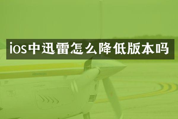ios中迅雷怎么降低版本吗