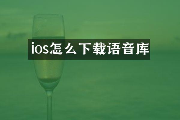 ios怎么下载语音库