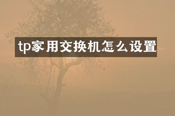 tp家用交换机怎么设置